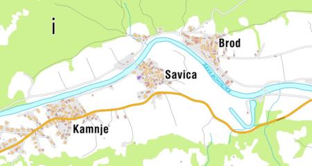 Grafični prikaz območja z začasno omejitvijo plovbe